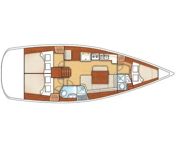 Beneteau Oceanis 40 yerleşim planı